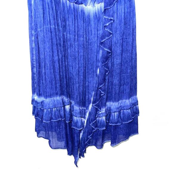 Free People Aphrodite Blue Tie Dye Asymmetric Hem Dress Size Medium - Picture 5 of 13